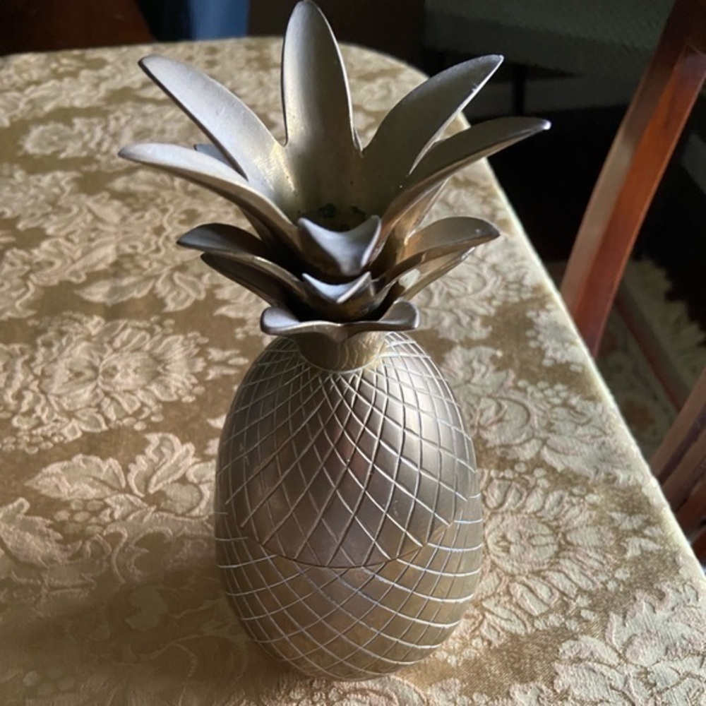 MCM Solid brass pineapple candle holder/trinket jar